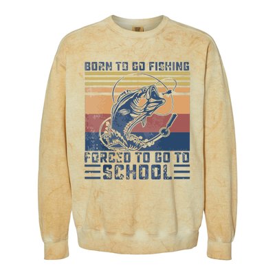 Funny Born To Go Fishing Bass Fish Fisherman Colorblast Crewneck Sweatshirt