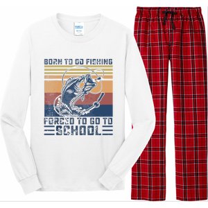 Funny Born To Go Fishing Bass Fish Fisherman Long Sleeve Pajama Set