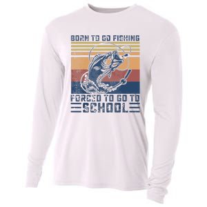 Funny Born To Go Fishing Bass Fish Fisherman Cooling Performance Long Sleeve Crew