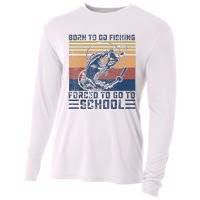 Funny Born To Go Fishing Bass Fish Fisherman Cooling Performance Long Sleeve Crew