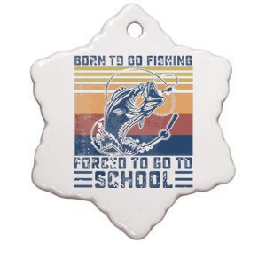 Funny Born To Go Fishing Bass Fish Fisherman Ceramic Star Ornament