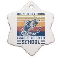 Funny Born To Go Fishing Bass Fish Fisherman Ceramic Star Ornament