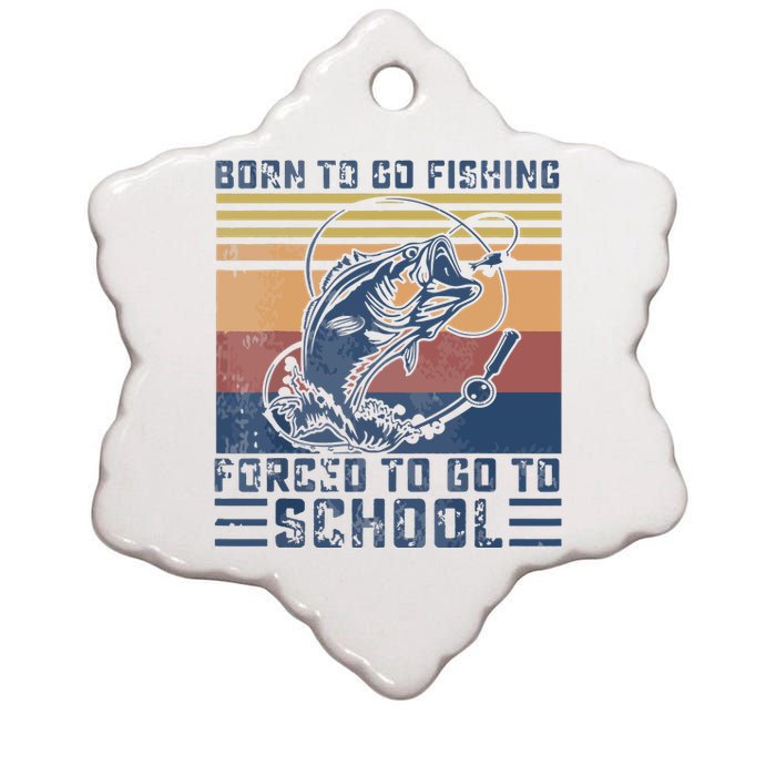 Funny Born To Go Fishing Bass Fish Fisherman Ceramic Star Ornament