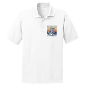 Funny Born To Go Fishing Bass Fish Fisherman PosiCharge RacerMesh Polo