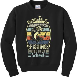 Funny Born To Go Fishing Bass Fish Fisherman Kids Sweatshirt