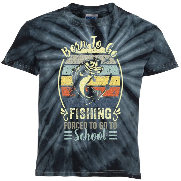 Funny Born To Go Fishing Bass Fish Fisherman Kids Tie-Dye T-Shirt