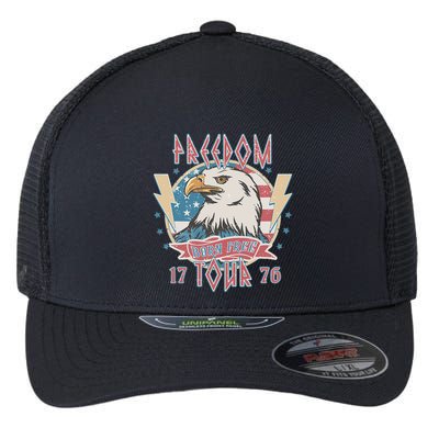 Freedom Born To Be Free 4th Of July 1776 Eagle Usa Flag Flexfit Unipanel Trucker Cap