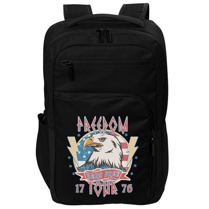 Freedom Born To Be Free 4th Of July 1776 Eagle Usa Flag Impact Tech Backpack