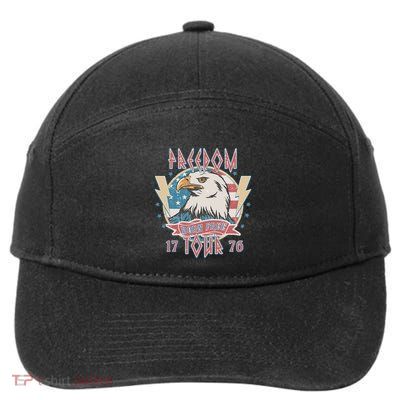 Freedom Born To Be Free 4th Of July 1776 Eagle Usa Flag 7-Panel Snapback Hat