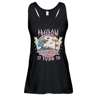 Freedom Born To Be Free 4th Of July 1776 Eagle Usa Flag Ladies Essential Flowy Tank