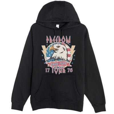 Freedom Born To Be Free 4th Of July 1776 Eagle Usa Flag Premium Pullover Hoodie
