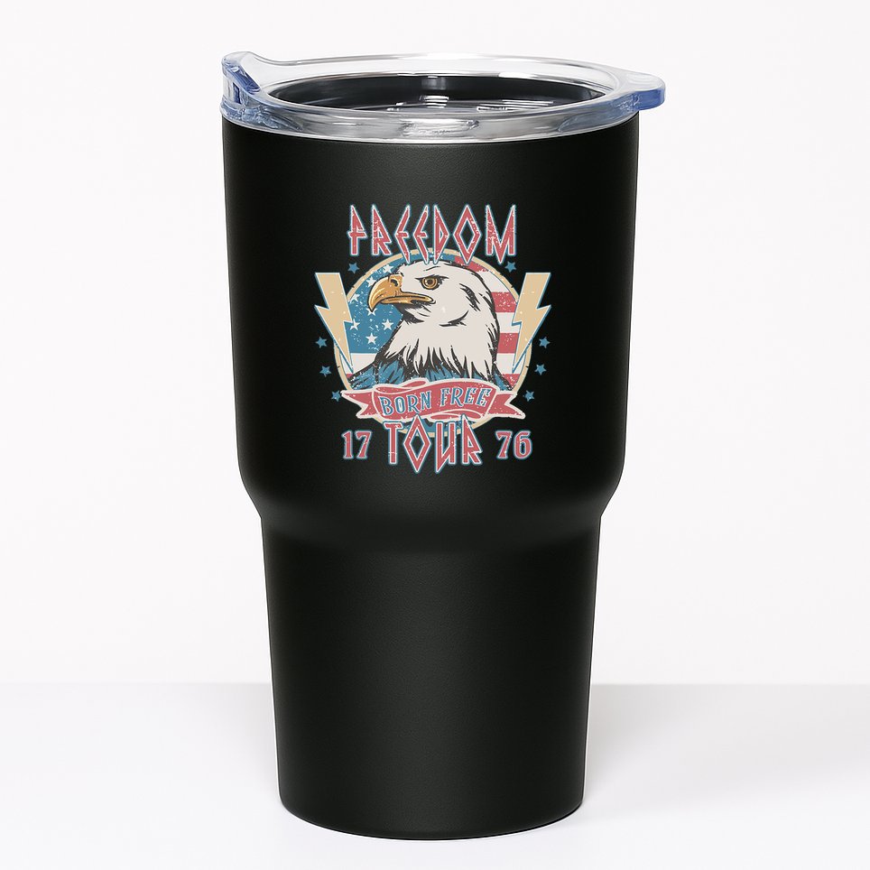 Freedom Born To Be Free 4th Of July 1776 Eagle Usa Flag Tumbler