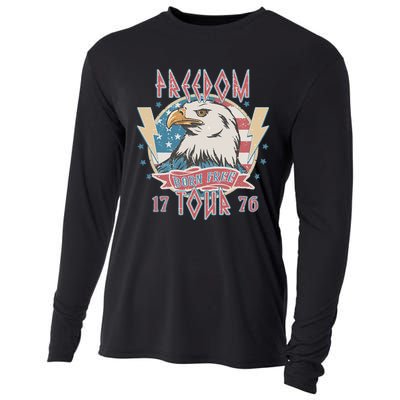 Freedom Born To Be Free 4th Of July 1776 Eagle Usa Flag Cooling Performance Long Sleeve Crew