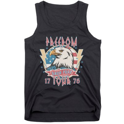 Freedom Born To Be Free 4th Of July 1776 Eagle Usa Flag Tank Top