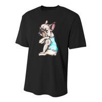 French Bulldog Tattoo I Love Mom Funny Dog Mother's Day Youth Performance Sprint T-Shirt