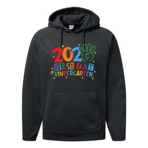 Funny Back To School Happy First Day Of Kindergarten 2024 Performance Fleece Hoodie