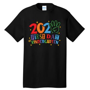 Funny Back To School Happy First Day Of Kindergarten 2024 Tall T-Shirt