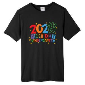 Funny Back To School Happy First Day Of Kindergarten 2024 Tall Fusion ChromaSoft Performance T-Shirt