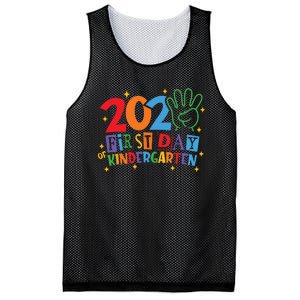 Funny Back To School Happy First Day Of Kindergarten 2024 Mesh Reversible Basketball Jersey Tank