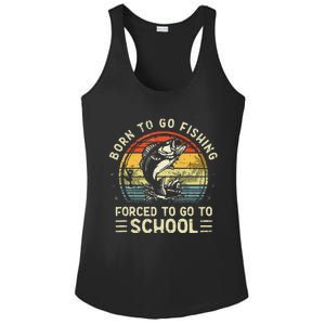 Funny Born To Go Fishing Bass Fish Fisherman Kids Ladies PosiCharge Competitor Racerback Tank