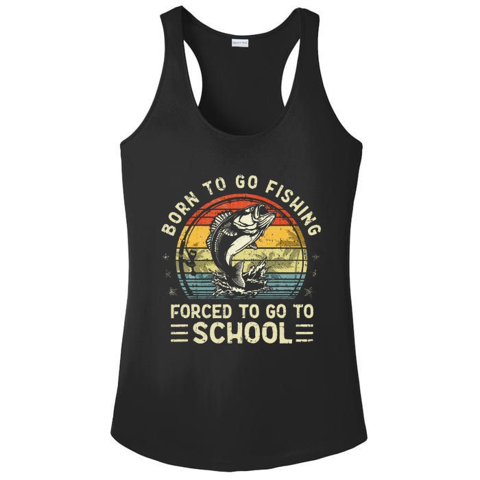 Funny Born To Go Fishing Bass Fish Fisherman Kids Ladies PosiCharge Competitor Racerback Tank