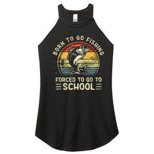 Funny Born To Go Fishing Bass Fish Fisherman Kids Women's Perfect Tri Rocker Tank