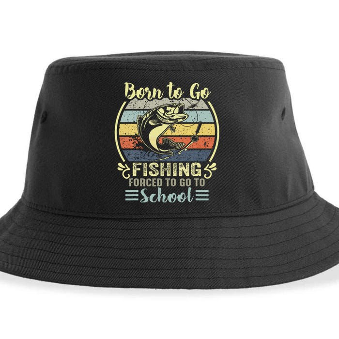 Funny Born To Go Fishing Bass Fish Fisherman Sustainable Bucket Hat