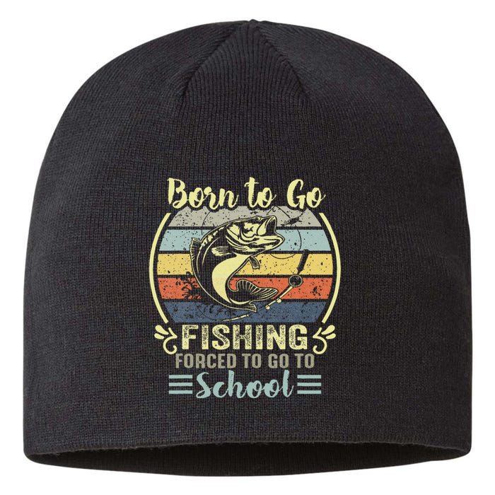 Funny Born To Go Fishing Bass Fish Fisherman Sustainable Beanie