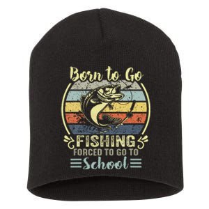 Funny Born To Go Fishing Bass Fish Fisherman Short Acrylic Beanie