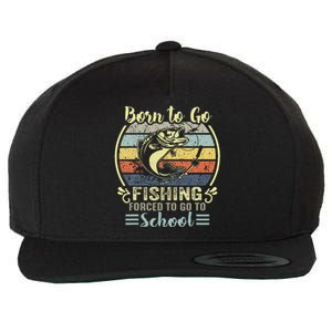 Funny Born To Go Fishing Bass Fish Fisherman Wool Snapback Cap