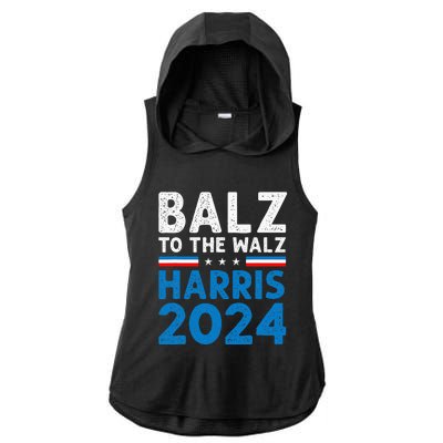 Funny Balz To The Walz Kamala Harris Tim Walz Ticket 2024 Ladies PosiCharge Tri-Blend Wicking Draft Hoodie Tank