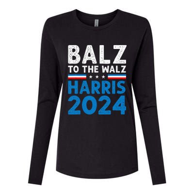 Funny Balz To The Walz Kamala Harris Tim Walz Ticket 2024 Womens Cotton Relaxed Long Sleeve T-Shirt