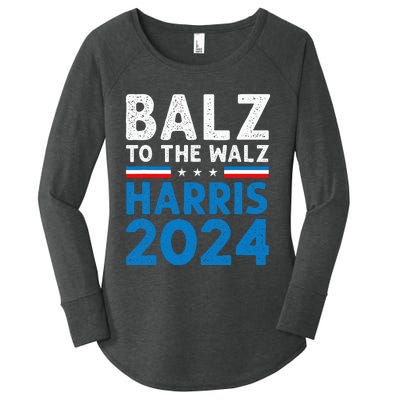 Funny Balz To The Walz Kamala Harris Tim Walz Ticket 2024 Women's Perfect Tri Tunic Long Sleeve Shirt