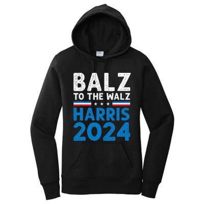 Funny Balz To The Walz Kamala Harris Tim Walz Ticket 2024 Women's Pullover Hoodie