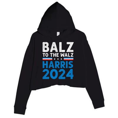 Funny Balz To The Walz Kamala Harris Tim Walz Ticket 2024 Crop Fleece Hoodie