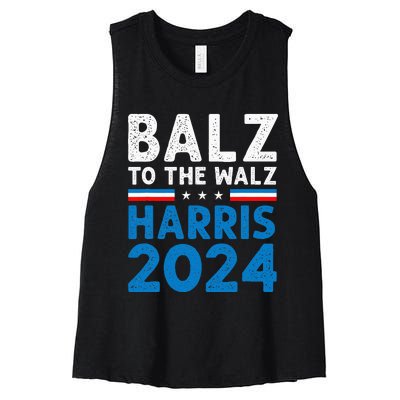 Funny Balz To The Walz Kamala Harris Tim Walz Ticket 2024 Women's Racerback Cropped Tank