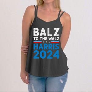 Funny Balz To The Walz Kamala Harris Tim Walz Ticket 2024 Women's Strappy Tank