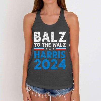 Funny Balz To The Walz Kamala Harris Tim Walz Ticket 2024 Women's Knotted Racerback Tank