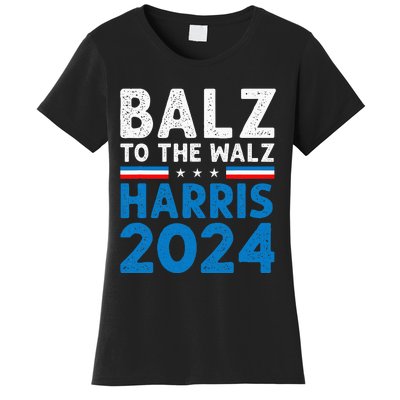 Funny Balz To The Walz Kamala Harris Tim Walz Ticket 2024 Women's T-Shirt