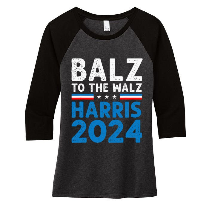 Funny Balz To The Walz Kamala Harris Tim Walz Ticket 2024 Women's Tri-Blend 3/4-Sleeve Raglan Shirt