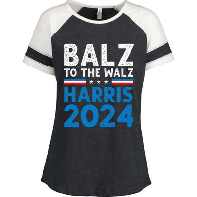 Funny Balz To The Walz Kamala Harris Tim Walz Ticket 2024 Enza Ladies Jersey Colorblock Tee