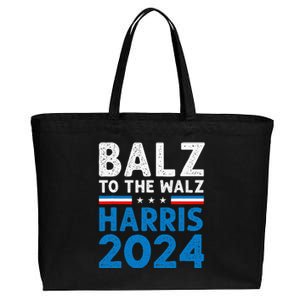 Funny Balz To The Walz Kamala Harris Tim Walz Ticket 2024 Cotton Canvas Jumbo Tote