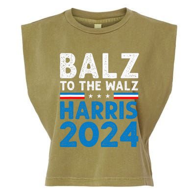 Funny Balz To The Walz Kamala Harris Tim Walz Ticket 2024 Garment-Dyed Women's Muscle Tee