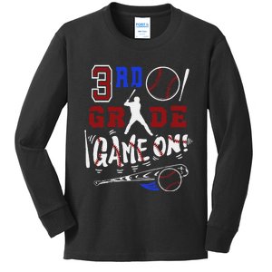 Funny Back To School Baseball Third Grade 3rd Grade Gift Kids Long Sleeve Shirt