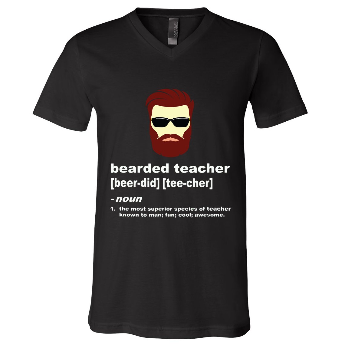 Funny Beard Teacher Teacher Appreciation Gift For V-Neck T-Shirt