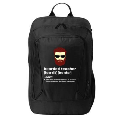 Funny Beard Teacher Teacher Appreciation Gift For City Backpack