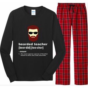 Funny Beard Teacher Teacher Appreciation Gift For Long Sleeve Pajama Set