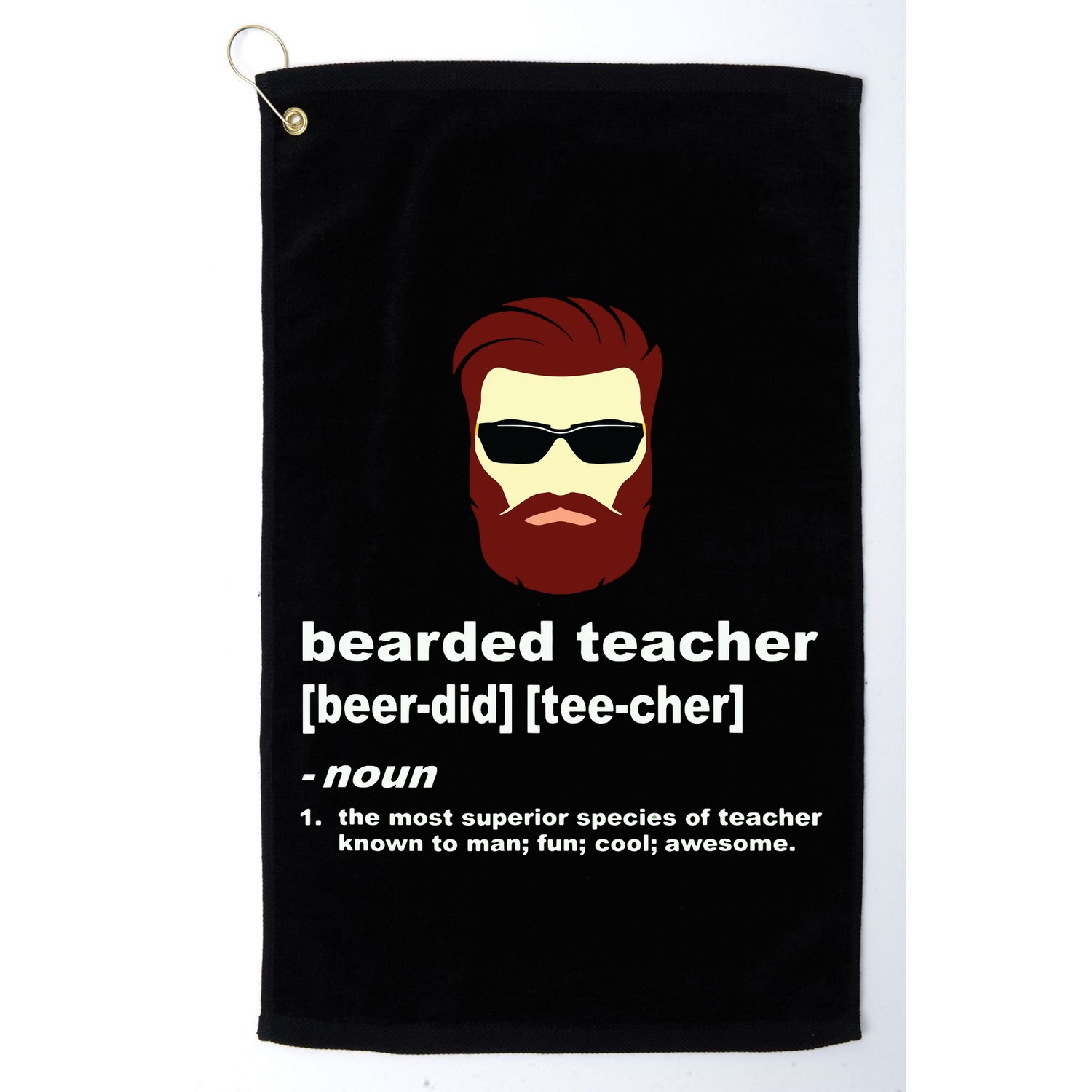 Funny Beard Teacher Teacher Appreciation Gift For Golf Towel