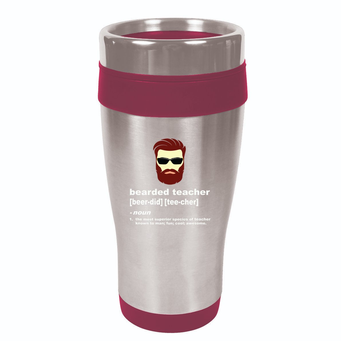 Funny Beard Teacher Teacher Appreciation Gift For 16oz Travel Tumbler