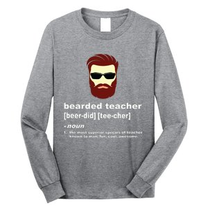 Funny Beard Teacher Teacher Appreciation Gift For Long Sleeve Shirt